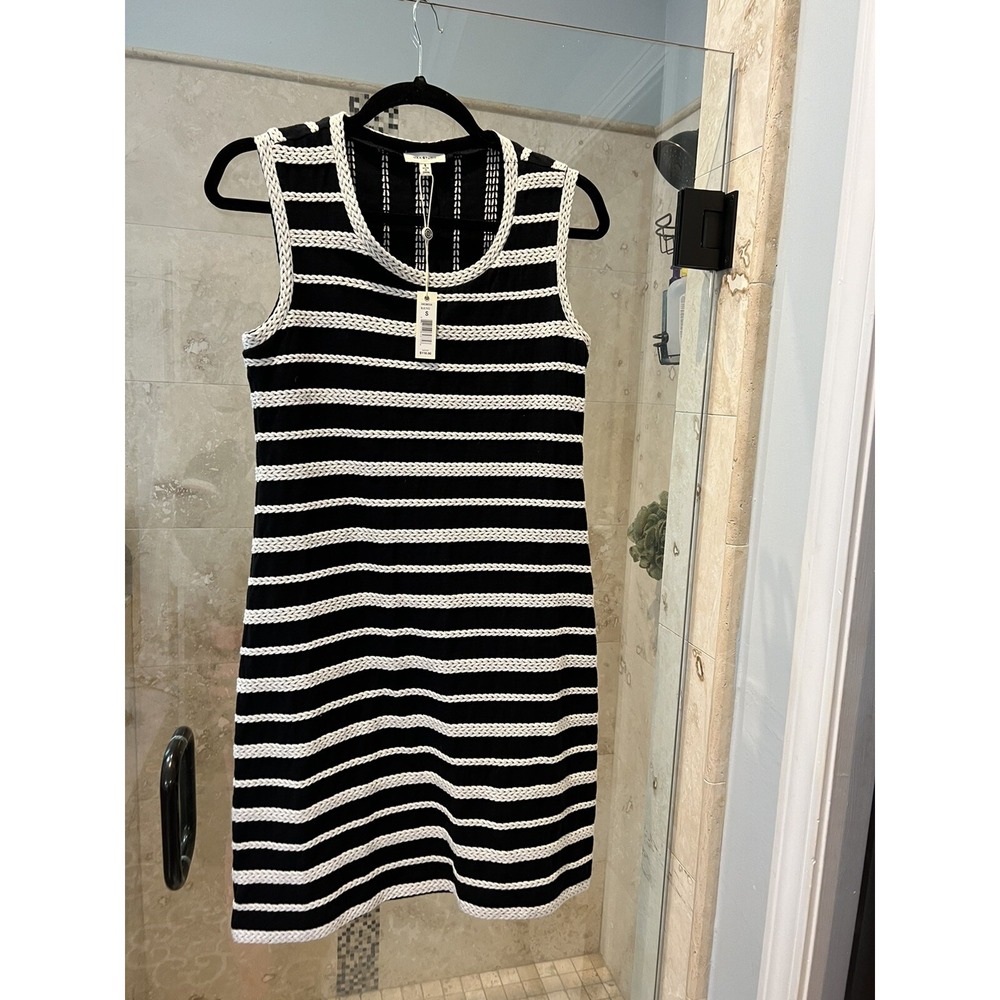 Max Studio Women Black Ivory Rope Woven Nautical Dress S 3903M55A